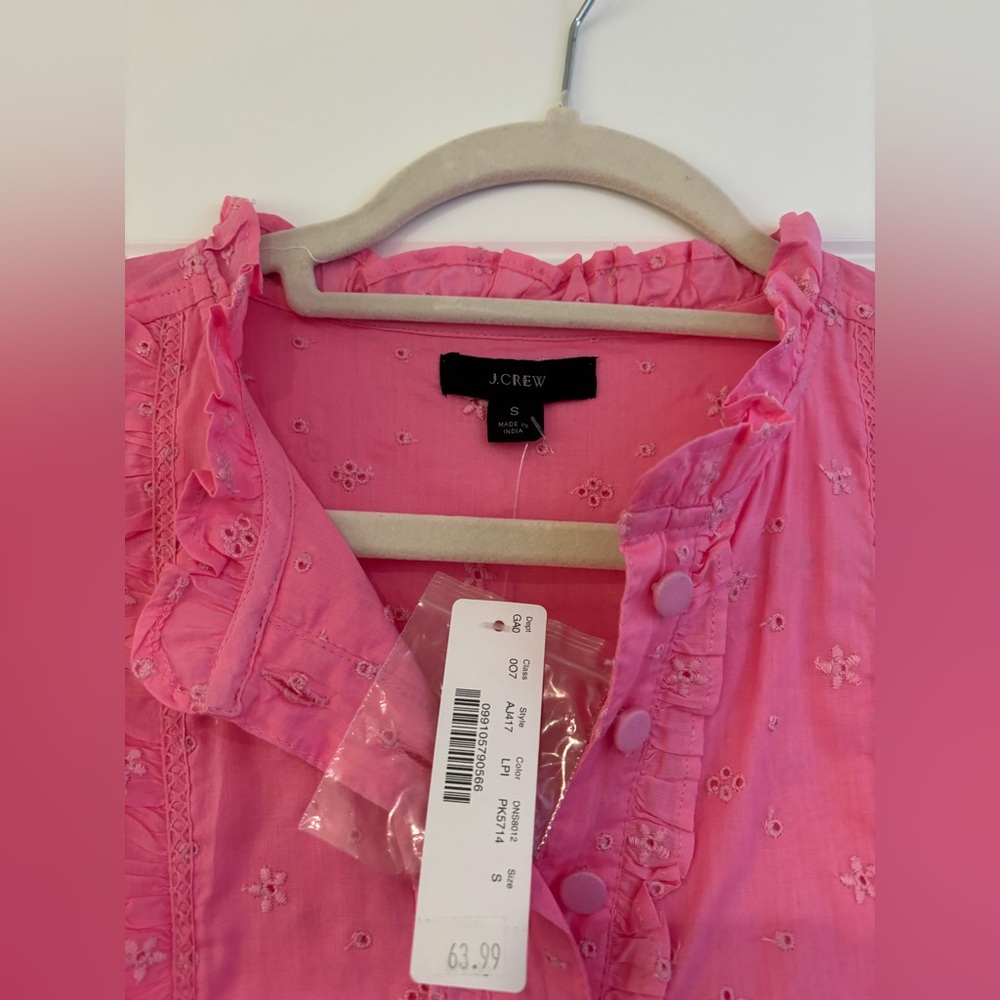 Pink Ruffled Women's Top - Picture 4 of 5